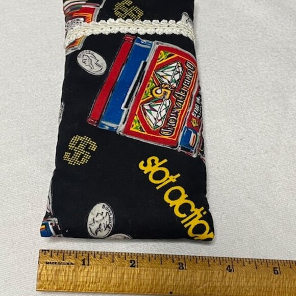Handmade Money Pattern Padded Fabric Eyeglasses Soft Case Black 7"x3.5" - Picture 11 of 11